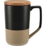 Tahoe Tea & Coffee Ceramic Mug with Wood Lid 16oz